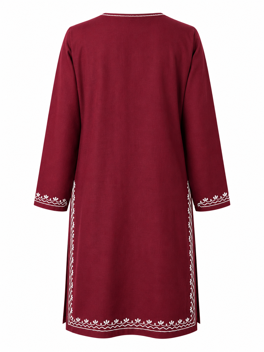 Noor : Aari embroidery summer kurti | Dark Red